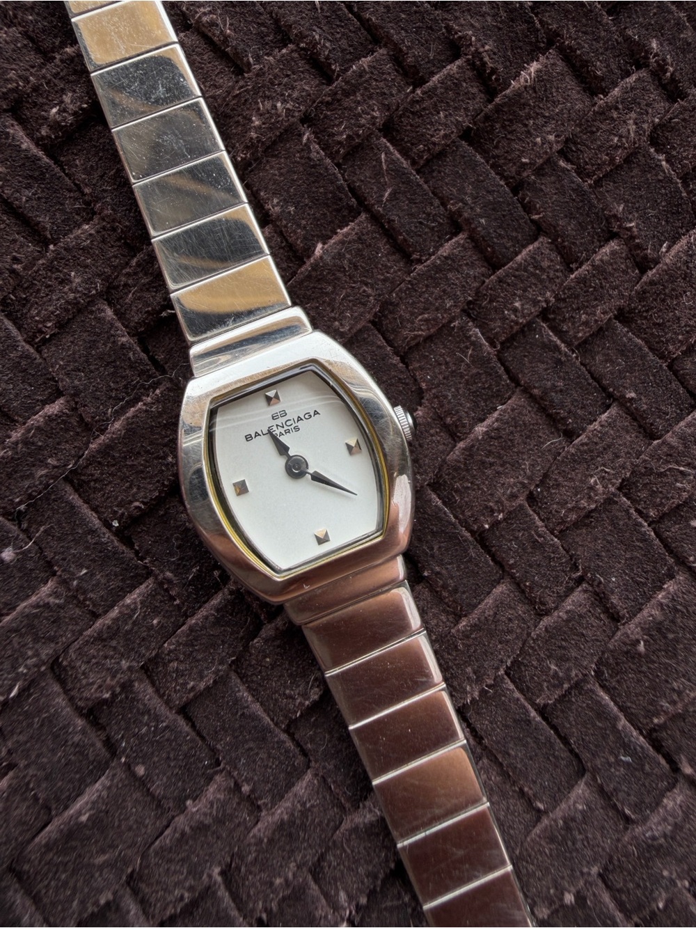 Balenciaga Silver-Tone Women's Bracelet Watch with White Dial